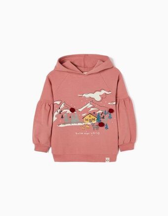 Zippy Sweat de algodão cardada para menina 'alpes suíços', rosa promoção