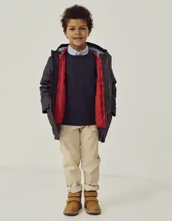 Parka 3 em 1 para menino, azul escuro/vermelho