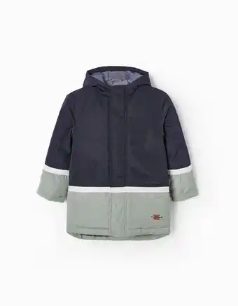 Zippy Parka acolchoado para menino, azul escuro/verde água promoção