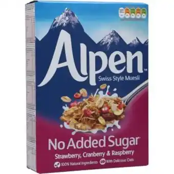 Cereais muesli morango, arandos & framboesas alpen 560g