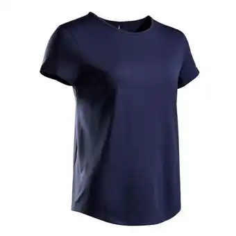 Decathlon T-shirt de ténis de gola redonda dry mulher - essentiel 100 azul marinho promoção