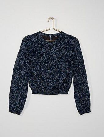 Kiabi Blusa com folhos a ponto cheio promoção