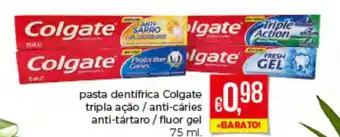 Bolama Pasta Dentifrica Colgate Tripla Ação/Anti-Cáries Anti-Tártaro/Flour Gel 75ml promoção