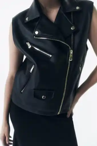 ZARA Colete oversize com efeito pele promoção