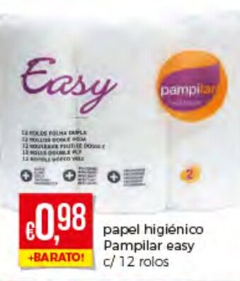 Bolama Papel Higiénico Pampilar Easy C/12 Rolos promoção