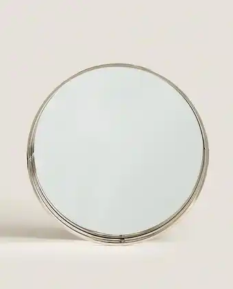 ZARA HOME Bandeja redonda metal e espelho promoção
