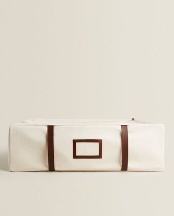 ZARA HOME Caixa organizadora de lona e pele promoção
