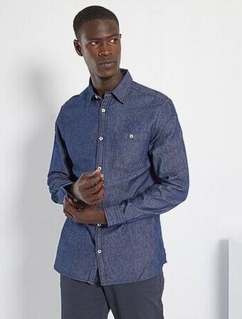 Kiabi Camisa de ganga regular promoção