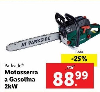 Lidl Motosserra à gasolina parkside promoção