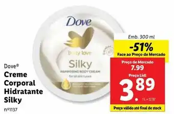 Lidl Creme hidratante dove promoção