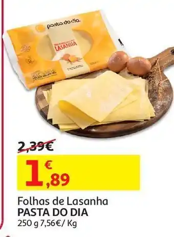 Folhas de lasanha pasta do dia