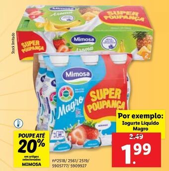 Lidl Iogurte mimosa promoção