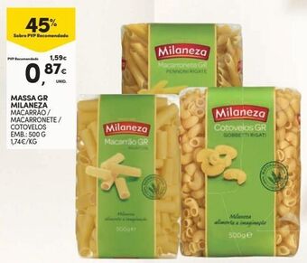 Continente Bom dia Macarrão milaneza promoção