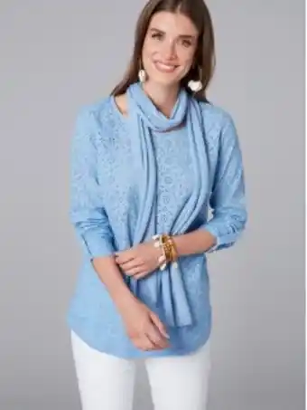 Venca Blusa bimatéria com écharpe a condizer promoção