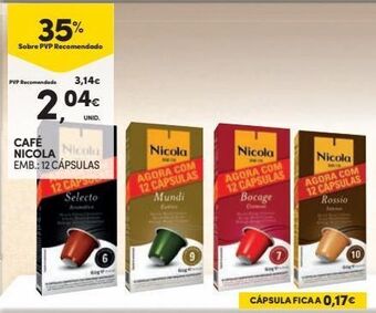 Cápsulas de café nicola