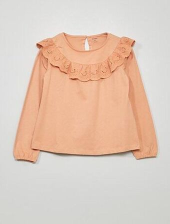 Kiabi T-shirt com gola com folhos promoção