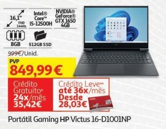 Auchan Portátil gaming hp victus 16-d1001np promoção