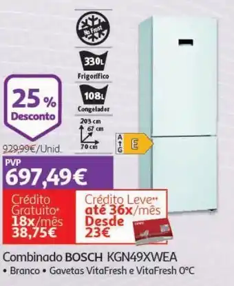 Auchan Combinado bosch:branco kgn49xwea promoção
