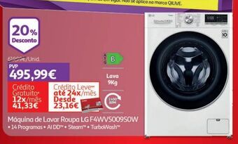 Auchan Maquina lavar roupa lg: f4wv5009s0w promoção