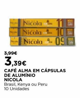 El Corte Inglés Cápsulas de café nicola promoção