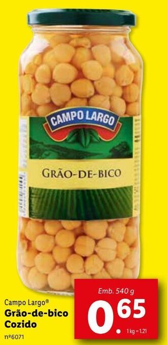 Lidl Grão de bico promoção