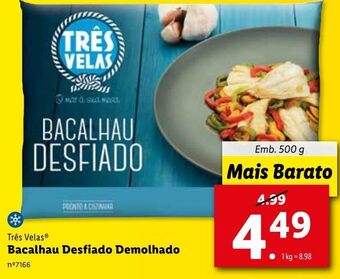 Lidl Bacalhau demolhado très velas promoção