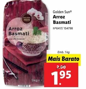 Lidl Arroz basmati golden sun promoção