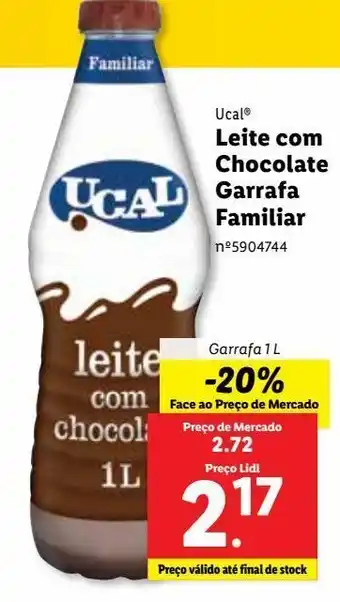 Lidl Chocolate com leite ucal promoção