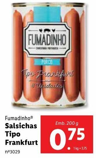 Lidl Salsicha fumadinho promoção
