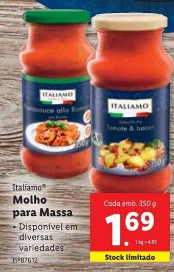 Lidl Molhos italiamo promoção