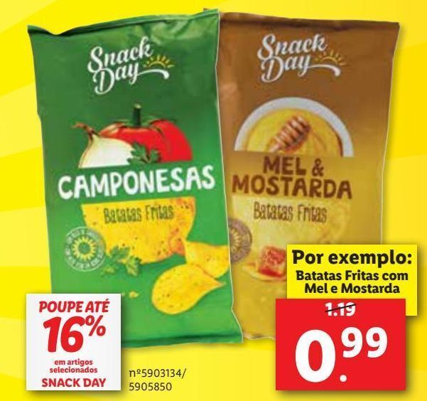 Promoção Salgadinhos snack day em Lidl
