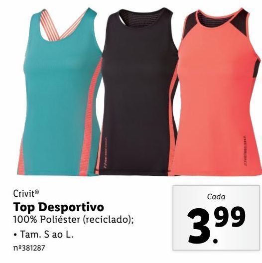 Promoção Top desportivo crivit em Lidl