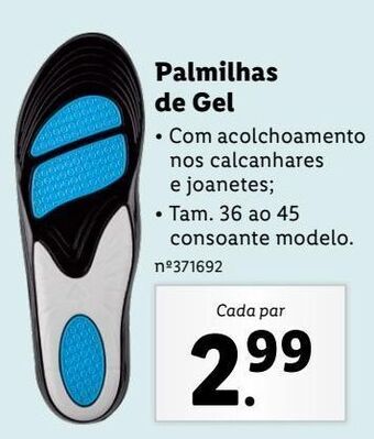 Lidl Palmilhas de gel promoção