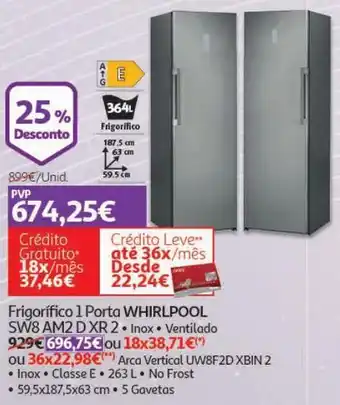 Auchan Frigorifico 1 porta whirlpool promoção