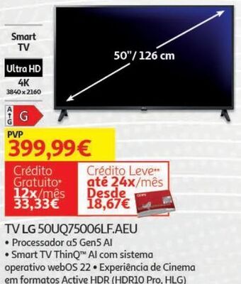 Auchan Tv lg 50uq75006lf.aeu promoção