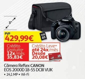 Auchan Câmara reflex c/obj canon:18-55 dciii vuk eos 2000d promoção