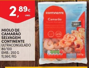 Continente Miolo de Camarao Selvagem Continente 250g promoção
