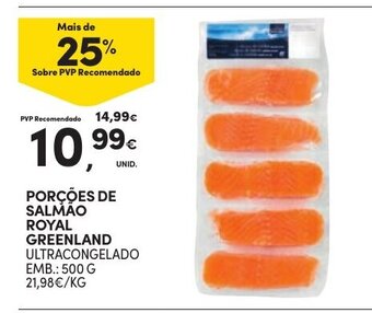 Continente Porcoes de Salmao Royal Greenland 500g promoção