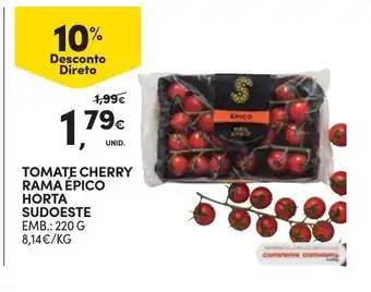 Continente Tomate Cherry Rama Epico Horta Sudoeste 220g promoção