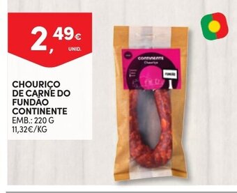 Continente Chourico de Carne do Fundao Continente 220g promoção