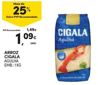 Continente Arroz Cigala 1kg promoção