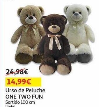 Urso de peluche one two fun:100 cm sortido