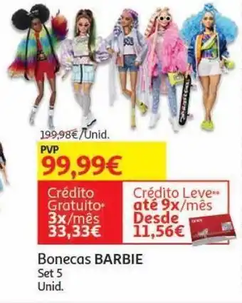 Auchan Bonecas barbie: set 5 hgb61 promoção