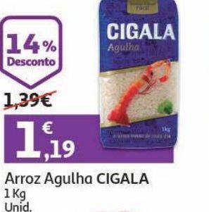 Auchan Arroz agulha cigala:1kg promoção