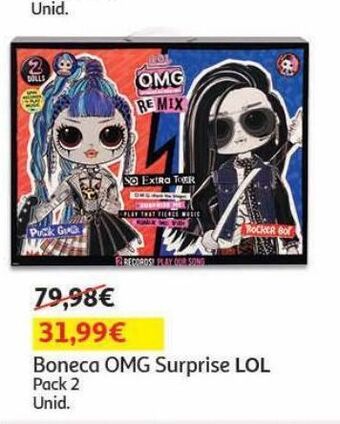 Auchan Boneca omg lol surprise:pack 2 promoção