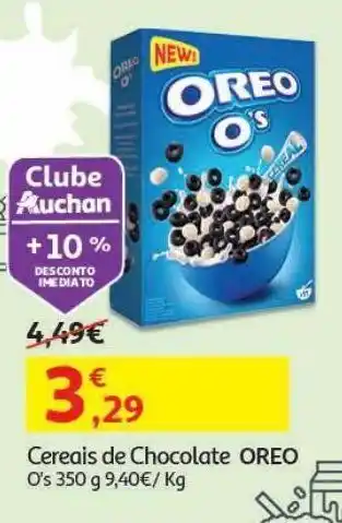 Auchan Cereais de chocolate oreo o's:350g promoção