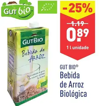 ALDI Gut Bio Bebida de Arroz Biológica 1L promoção