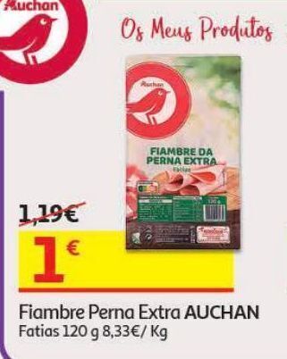 Auchan Fiambre perna extra auchan:fatias 120 g promoção