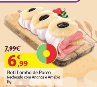 Auchan Roti lombo porco:recheado :ananas e ameixa kg promoção