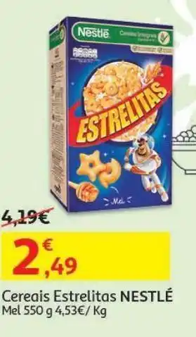 Auchan Cereais criança nestlé:estrelitas mel 550g promoção